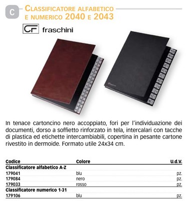 FRASCHINI - Classificatori Gen-dic Rosso - 635-DR - 3