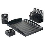 Set scrivania in metallo traforato