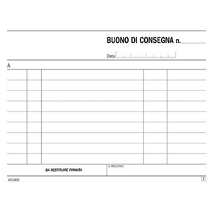 Blocco buoni di consegna