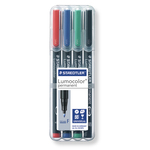 Pennarello Astucci Lumocolor Permanent 318 - punta 0,6mm - 4 colori  - Staedtler