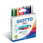 Pastelli cera - lunghezza 90mm con Ø 8,50mm- colori assortiti - Giotto - astuccio 24 colori