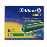 Cartucce inchiostro 4001 (TP/6)  - lunghezza 39mm - verde scuro - Pelikan  - conf. 6 pezzi