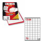 Etichetta adesiva C526 - permanente - 35x23,5 mm - 72 etichette per foglio - bianco - Markin - scatola 100 fogli A4