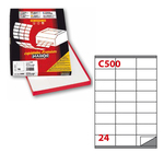 Etichetta adesiva C500 - permanente - 70x36 mm - 24 etichette per foglio - bianco - Markin - scatola 100 fogli A4