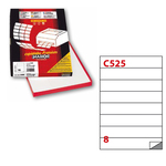 Etichetta adesiva C525 - permanente - 210x37 mm - 8 etichette per foglio - bianco - Markin - scatola 100 fogli A4
