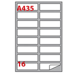Etichetta adesiva A435 - permanente - 99,1x34 mm - 16 etichette per foglio - bianco - Markin - scatola 100 fogli A4