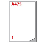 Etichetta adesiva A475 - permanente - 199,6x289,1 mm - 1 etichetta per foglio - bianco - Markin - scatola 100 fogli A4