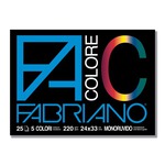 Blocco FaColore - 24x33cm - 25 fogli - 220gr - 5 colori - Fabriano