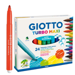 Pennarelli Turbo Maxi - punta ø5mm - colori assortiti - Giotto - astuccio 24 pezzi