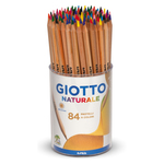 Barattolo pastelli colorati - naturale - Ø 8mm lunghezza 18cm mina Ø 3,80mm - Giotto - Barattolo da 84 pezzi