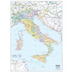 Cartina politica italia e geografica murale fisica
