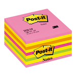 Blocco foglietti Cubo - 76 x 76mm - rosa neon, giallo neon, arancio neon, rosa ultra, verde neon - 450 fogli - Post it®