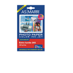 Carta fotografica Inkjet - A6 - 265 gr - effetto extra lucido - bianco - As Marri - conf. 20 fogli