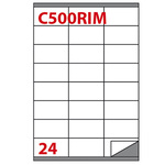 Etichetta adesiva rimovibile C500 - permanente - 70x36 mm - 24 etichette per foglio - bianco - Markin - scatola 100 fogli A4