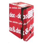 Scatola archivio Dox&Dox - 17x35x25 cm - bianco e rosso - Esselte Dox