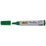 Marcatori permanente Marking a base d\alcool - punta scalpello da 3,70mm a 5,50mm - verde - Bic - conf. 12 pezzi