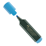 Evidenziatore Textliner 48 -  punta di 3 differenti larghezze: 5,0- 3,0-1,0mm - azzurro - Faber Castell - conf. 10 pezzi