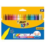 Plastidecor pastelli colorati - in plastica - colori assortiti - Bic - astuccio 24 colori