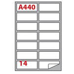 Etichetta adesiva A440 - permanente - 99,1x38,1 mm - 14 etichette per foglio - bianco - Markin - scatola 100 fogli A4