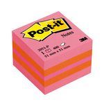 Blocco foglietti Minicubo - rosa melone, arancio neon, rosa neon - 51 x 51mm - 400 fogli - Post it®