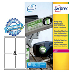 Poliestere adesivo l4774 bianco 20fg A4 99,1x139mm (4et/fg) laser avery