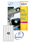 Poliestere adesivo l4778 bianco 20fg A4 45,7x21,2mm (48et/fg) laser avery