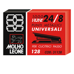 Punti 128 - 24/8 - metallo - Molho Leone - conf. 1000 pezzi