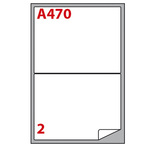 Etichetta adesiva A470 - permanente - 199,6x143,5 mm - 2 etichette per foglio - bianco - Markin - scatola 100 fogli A4