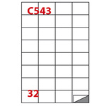 Etichetta adesiva C543 - permanente - 52,5x37 mm - 32 etichette per foglio - bianco - Markin - scatola 100 fogli A4