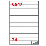 Etichetta adesiva C547 - permanente - 105x25 mm - 24 etichette per foglio - bianco - Markin - scatola 100 fogli A4
