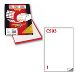 Etichetta adesiva C503 Extra Forte - permanente - 21x29,7 cm - 1 etichetta per foglio - bianco - Markin - scatola 100 fogli A4