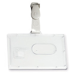 Portabadge rigido Pocket - clip in plastica - 5,3x8,5 cm - Fellowes