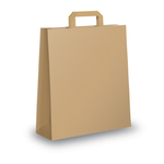 Shopper in carta - maniglie piattina - 18 x 8 x 25cm - avana - conf. 25 sacchetti