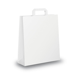Shopper carta - maniglia piattina - 22 x 10 x 29 cm -  bianco - conf. 25 sacchetti