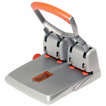 Perforatore HDC150 - massimo 150 fogli - 4 fori - passo 8 cm - grigio/arancio - Rapid