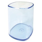 Portapenne a bicchiere - 6,5x6,5x9,5 cm - trasparente blu - Arda