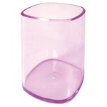 Portapenne a bicchiere - 6,5x6,5x9,5 cm - trasparente viola - Arda