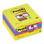 Blocco foglietti Post it® Super Sticky - a righe - colori Ultra - 101 x 101mm - 90 fogli- Post it®
