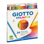 Pastelli colorati Stilnovo - Lunghezza 18cm e mina 3,3mm - Giotto - astuccio 24 colori