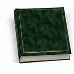 Album portafoto in vinile - verde - 30 x 33cm - 50fg - fogli in cartoncino con velina - Lebez