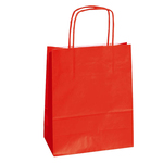 Shopper in carta - maniglie cordino - 22 x 10 x 29cm - rosso - conf. 25 sacchetti