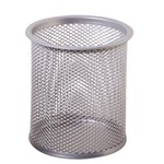 Bicchieri portapenne - rete metallica - 8,5x10 cm - argento - Lebez