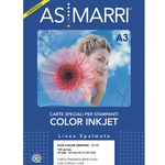 Carta inkjet - A3 - 120 gr - effetto opaco fronte/retro - bianco - As Marri - conf. 50 fogli