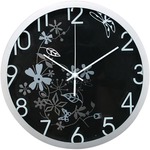 Orologio da parete Flowers - diametro 30,5 cm - nero - Methodo