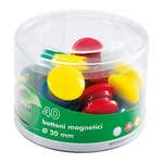Bottoni magnetici tondi - diametro 40 mm - colori assortiti - Lebez - barattolo da 10 pezzi