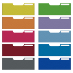 Set 10 frontalini colorati Modulo A4 - per cassetti 5,4 cm - colori assortiti - Multiform