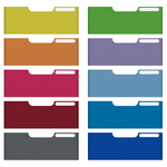 Set 10 frontalini colorati Modulo A4 - per cassetti 11 cm - colori assortiti - Multiform