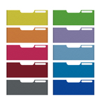 Set 10 frontalini colorati Modulo A4 - per cassetti 8,2 cm - colori assortiti - Multiform