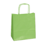 Shopper in carta - maniglie cordino - 36 x 12 x 41cm - verde mela - conf. 25 sacchetti