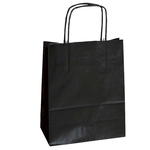 Shopper in carta - maniglie cordino - nero - 22 x 10 x 29cm - conf. 25 shoppers